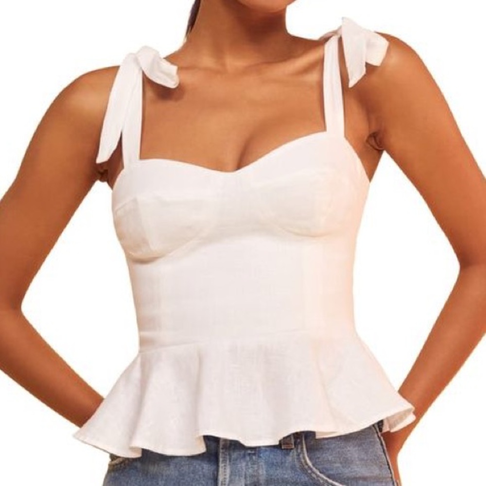 Reformation Kassi Peplum Top